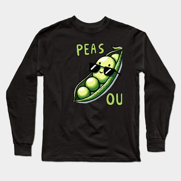 Happy Peas out Peace out Long Sleeve T-Shirt by DoodleDashDesigns